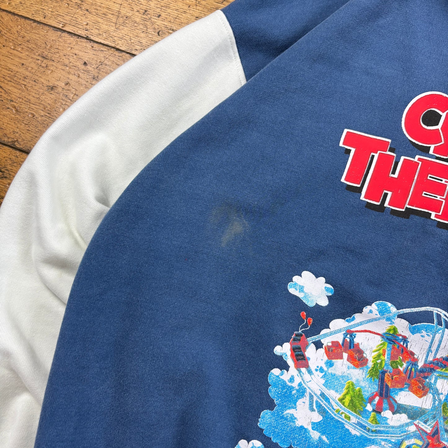 Vintage TGF Childish Blue Embroidered Hoodie Sweatshirt - XL