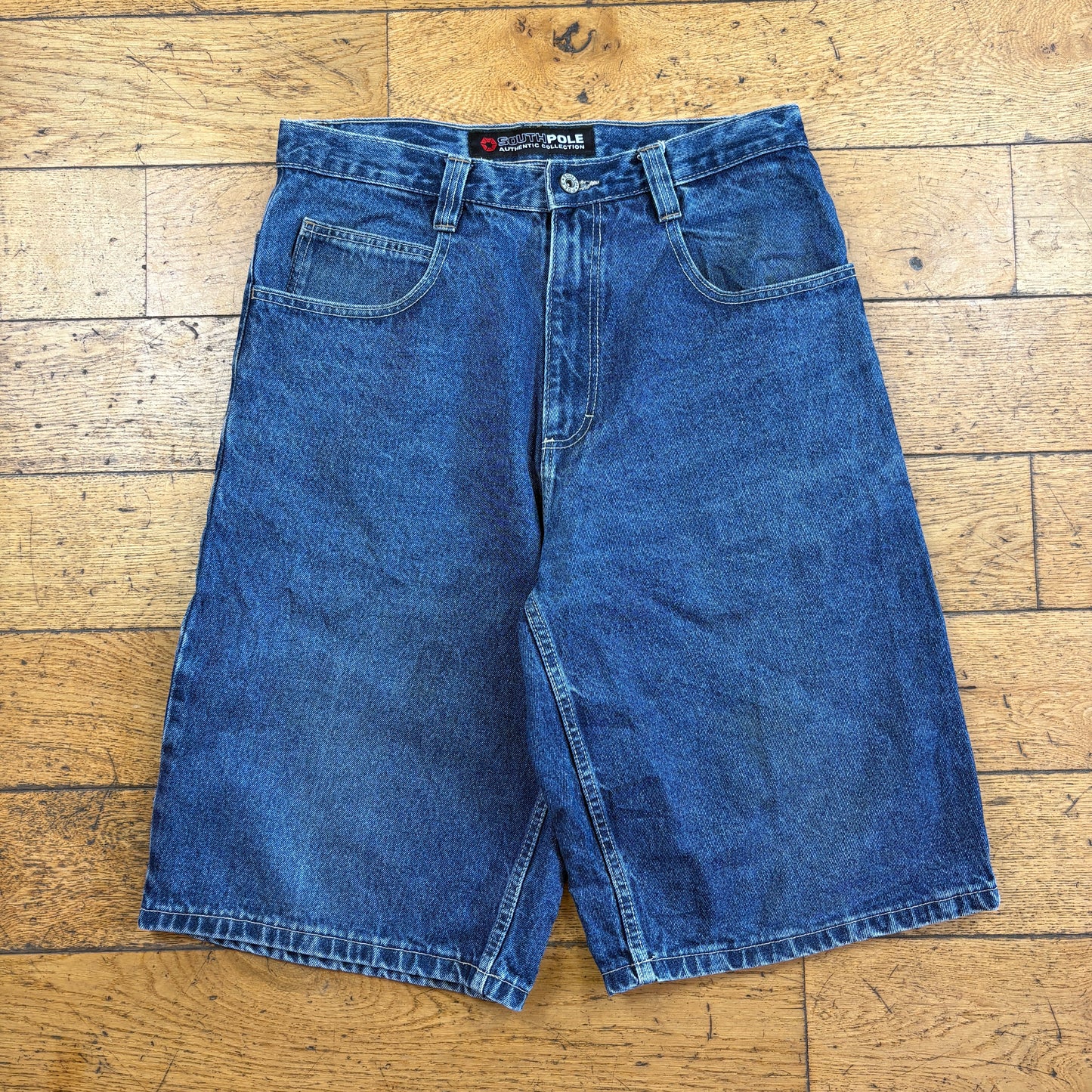 Vintage Southpole Embroidered Blue Hip Hop Baggy Shorts Jorts - 33