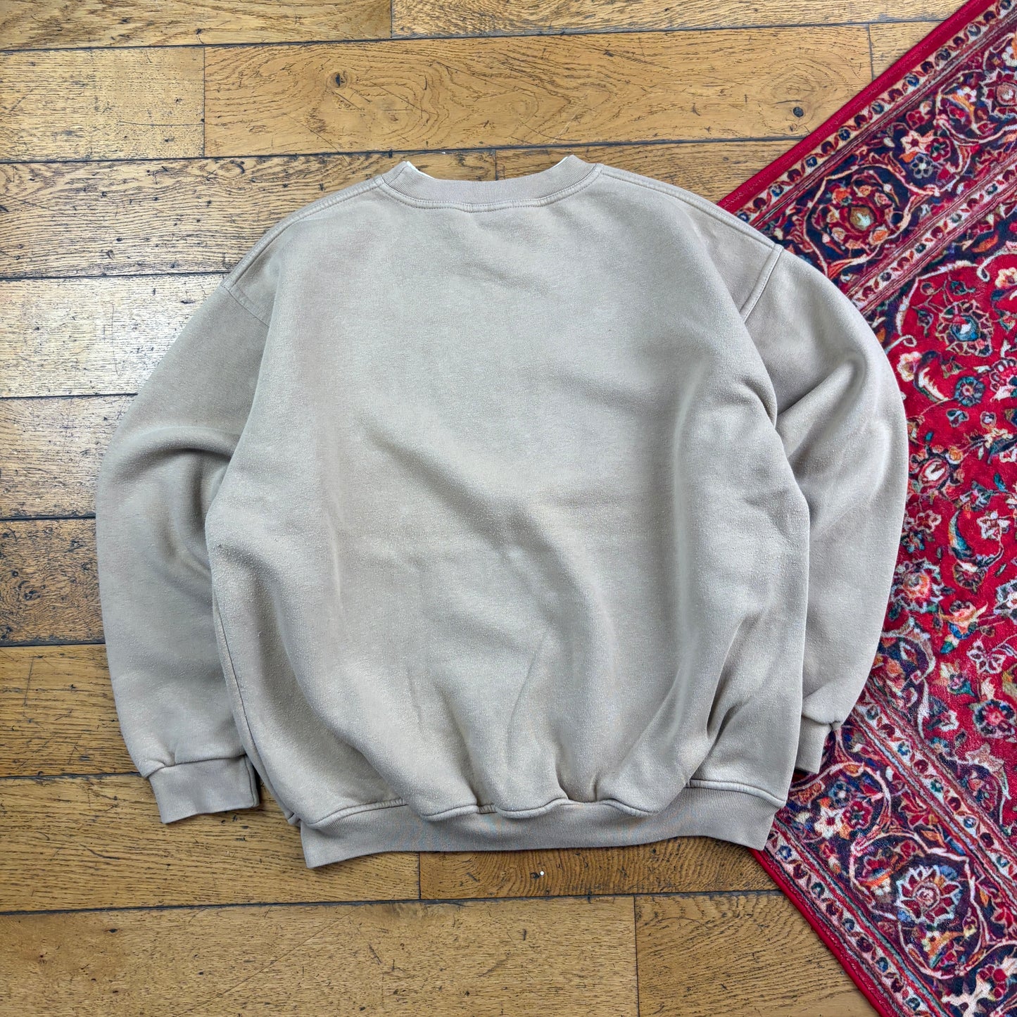 Vintage 90s Adidas Cream Brown Embroidered Sweatshirt - XL