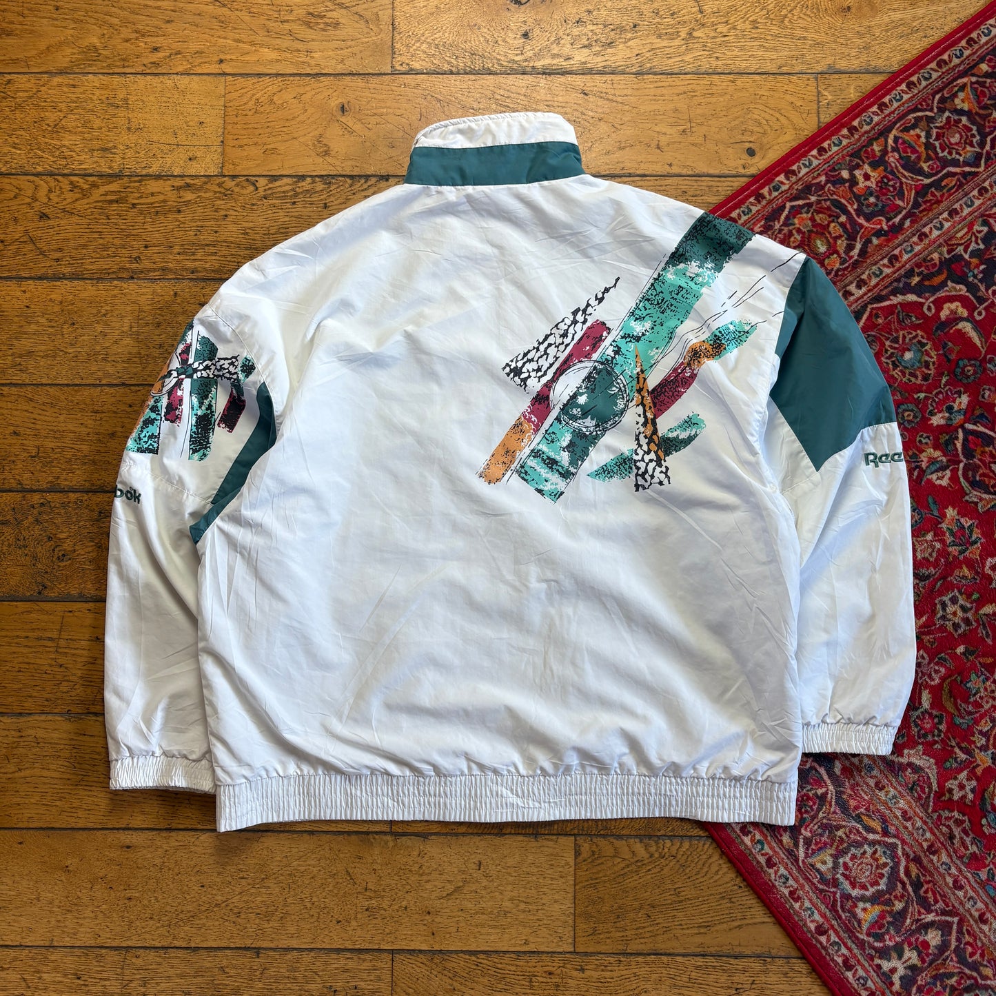 Vintage Reebok White Tracksuit Track Shell Windbreaker Jacket - XL