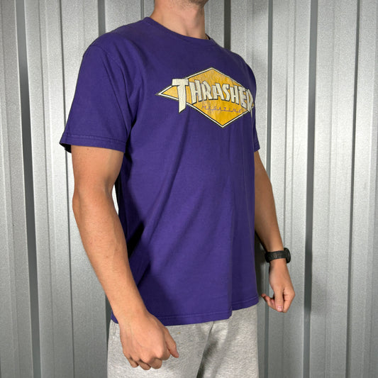Thrasher Skate Purple Graphic T Shirt - S