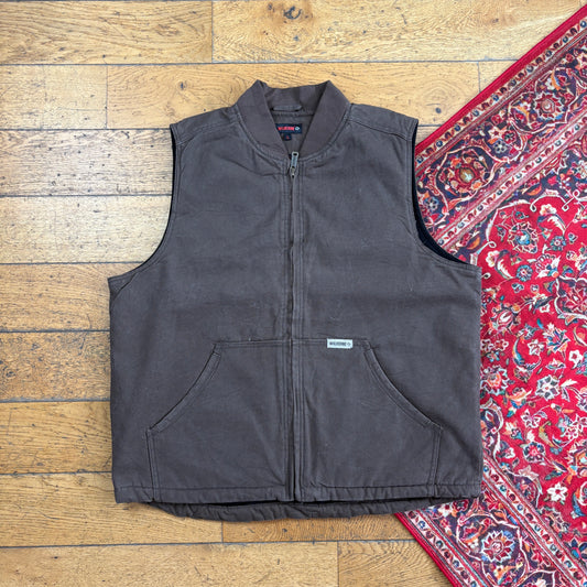 Vintage Wolverine Brown Gilet Workwear Vest - XL