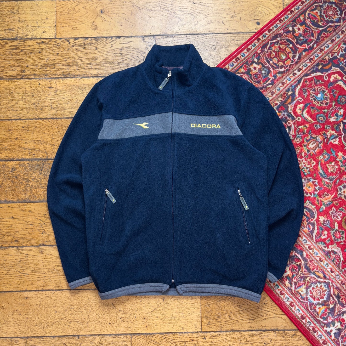 Vintage Diadora Navy Fleece Embroidered Sweatshirt - M