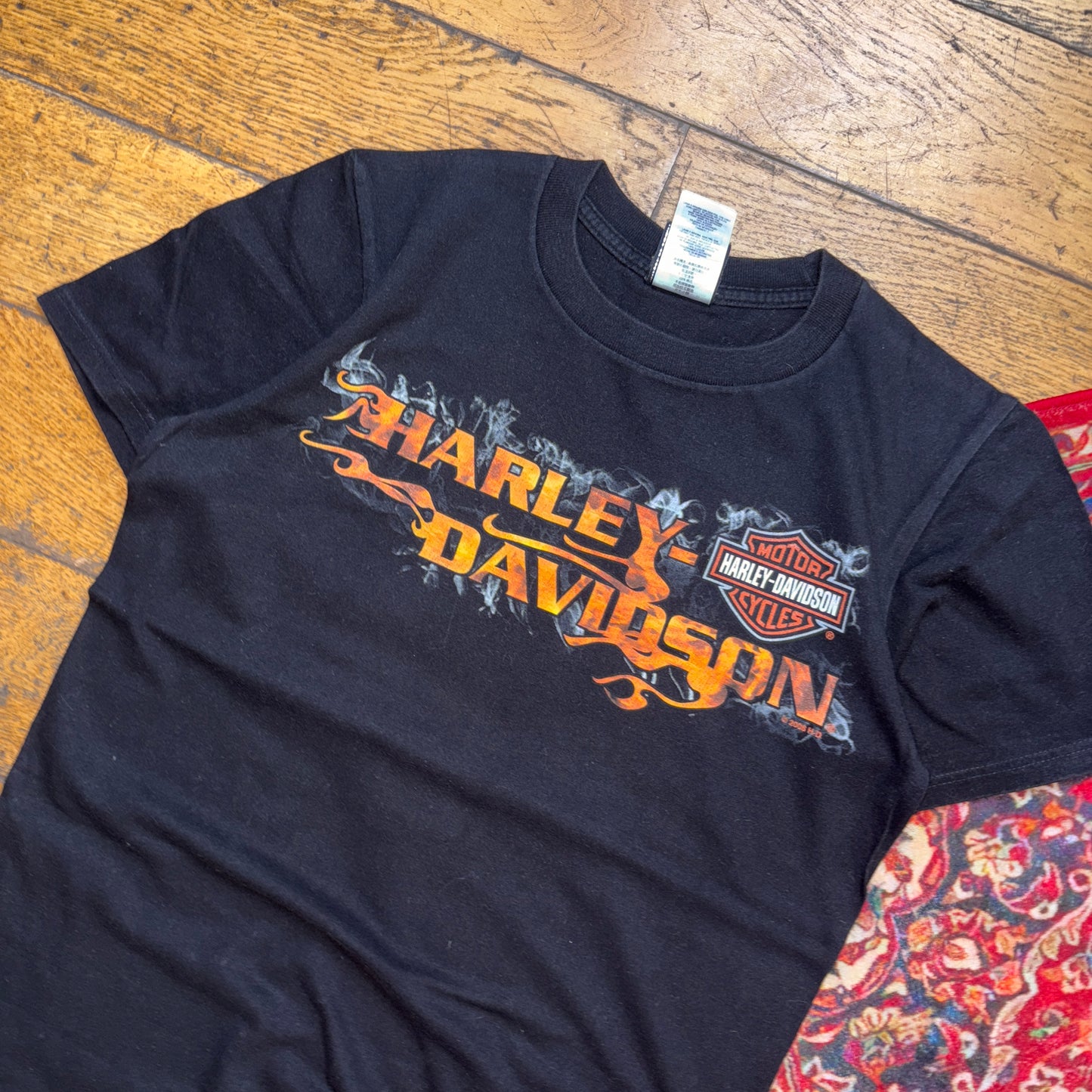 Vintage 2008 Harley Davidson Black Graphic T-Shirt - XS