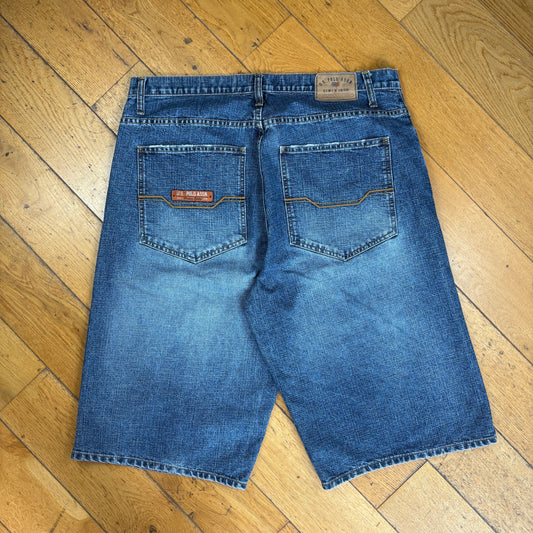 Vintage US Polo ASSN Embroidered Hip Hop Blue Baggy Shorts Jorts - 38