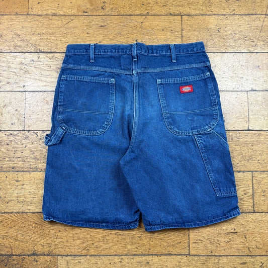 Vintage Dickies Workwear Carpenter Blue Baggy Shorts - 36