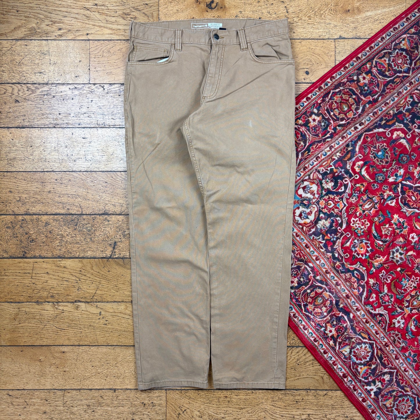Vintage Carhartt Brown Workwear Carpenter Baggy Trousers - 36