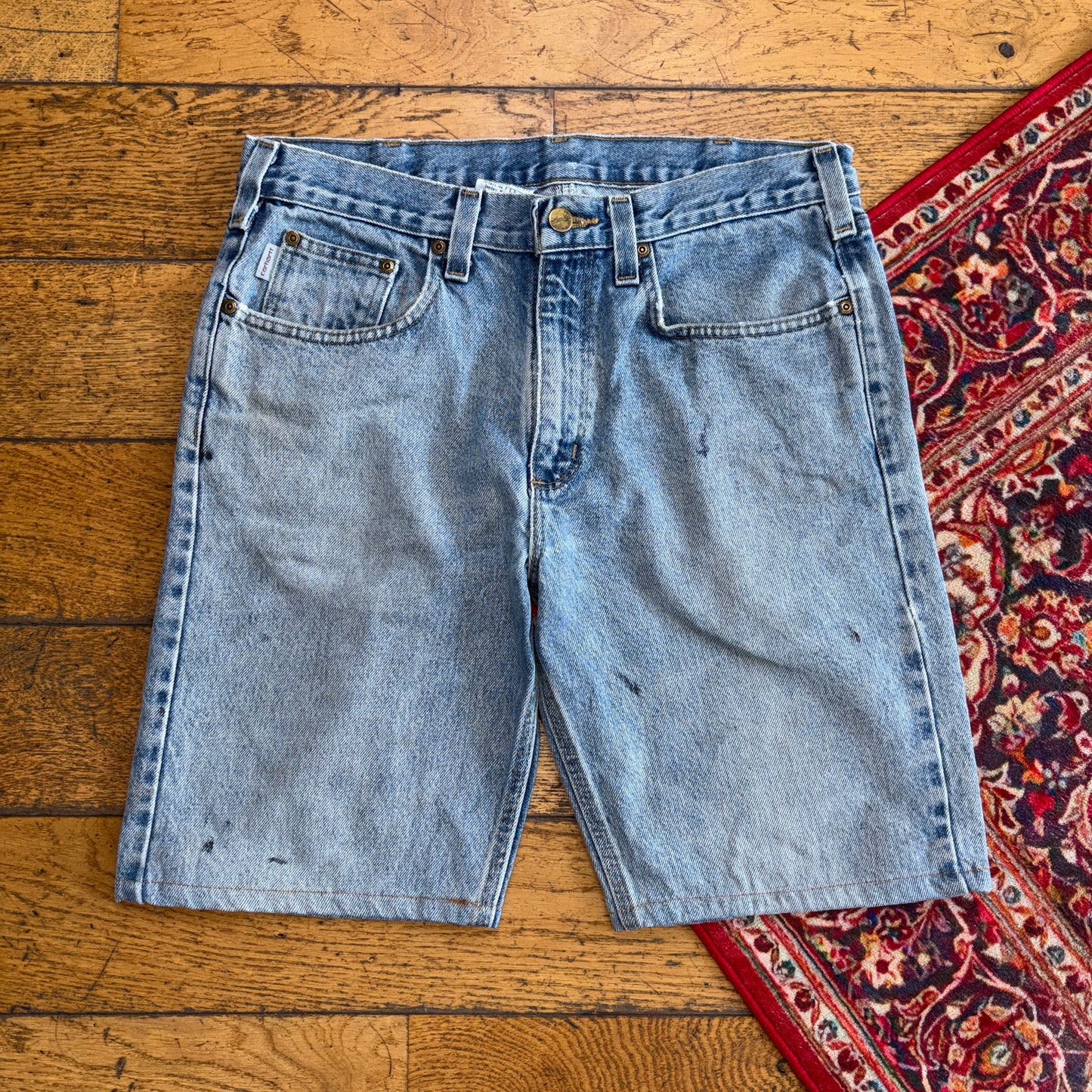 Vintage Carhartt Workwear Baggy Blue Carpenter Shorts - 33