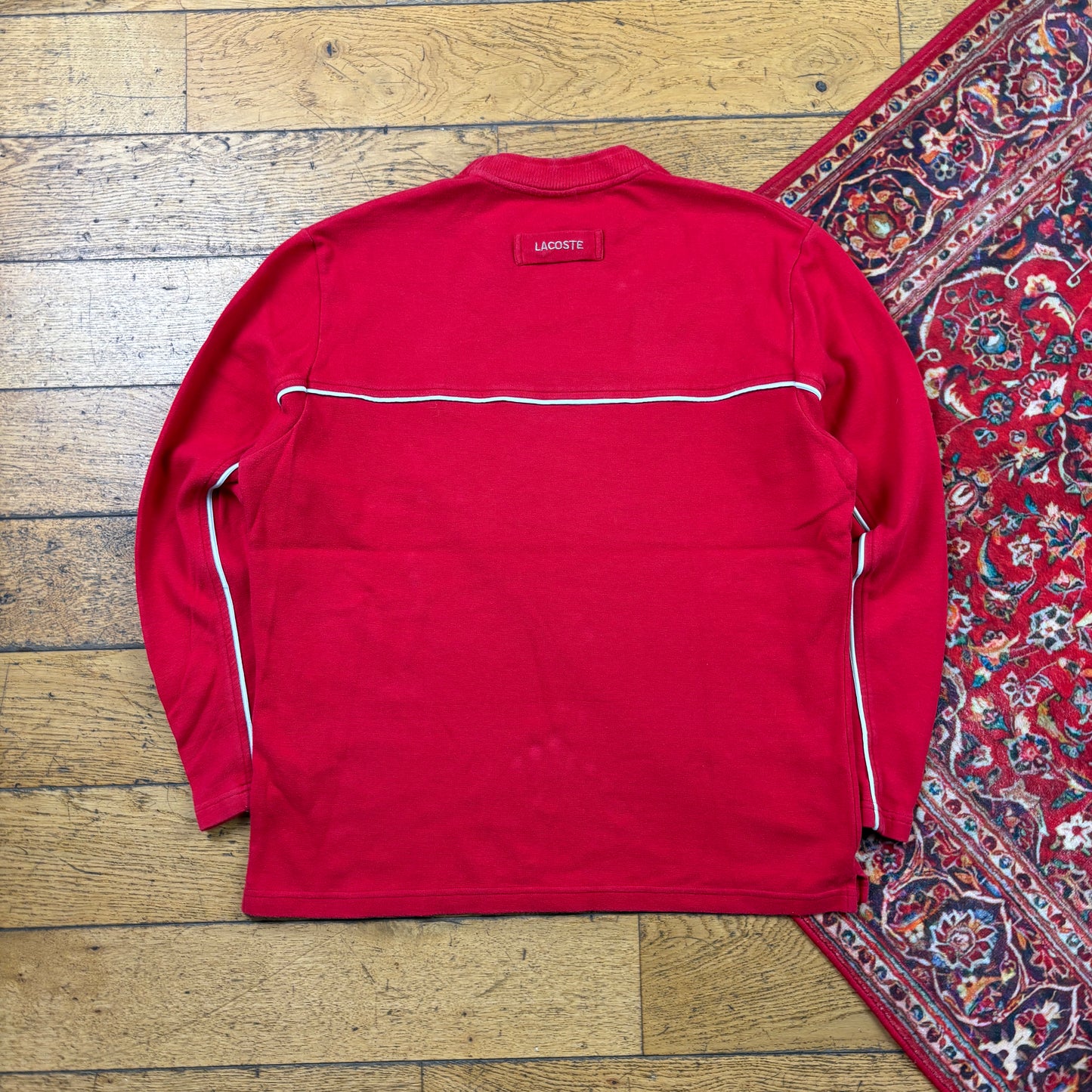 Vintage Lacoste Red Embroidered Sweatshirt - M