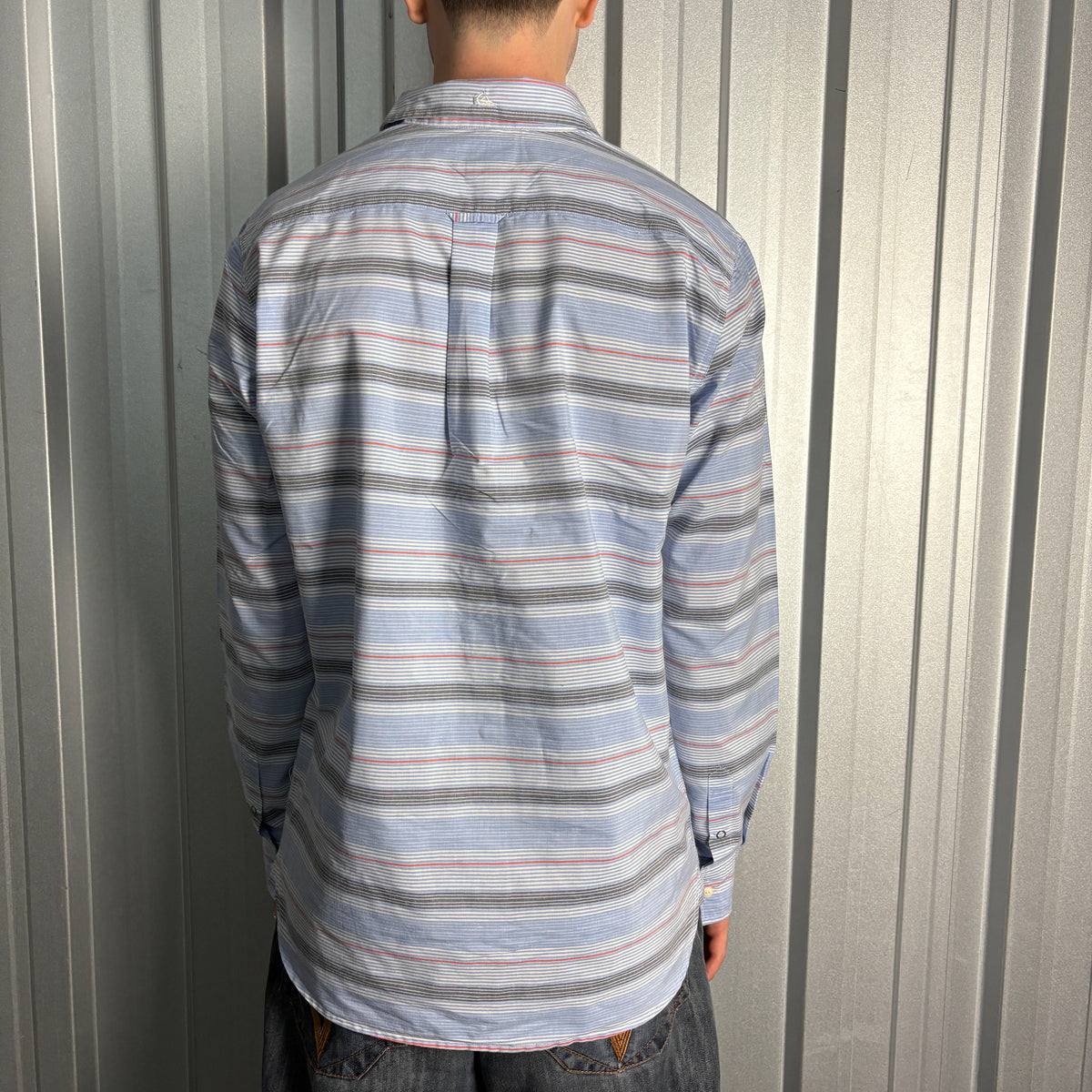 Quiksilver Blue Stripe Surfwear Shirt - L