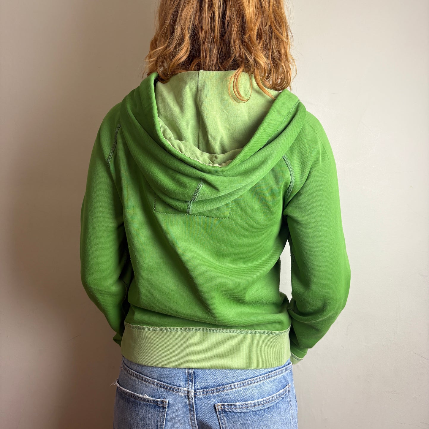 Vintage Abercrombie and Fitch Green Zip Hoodie Embroidered Sweatshirt - M
