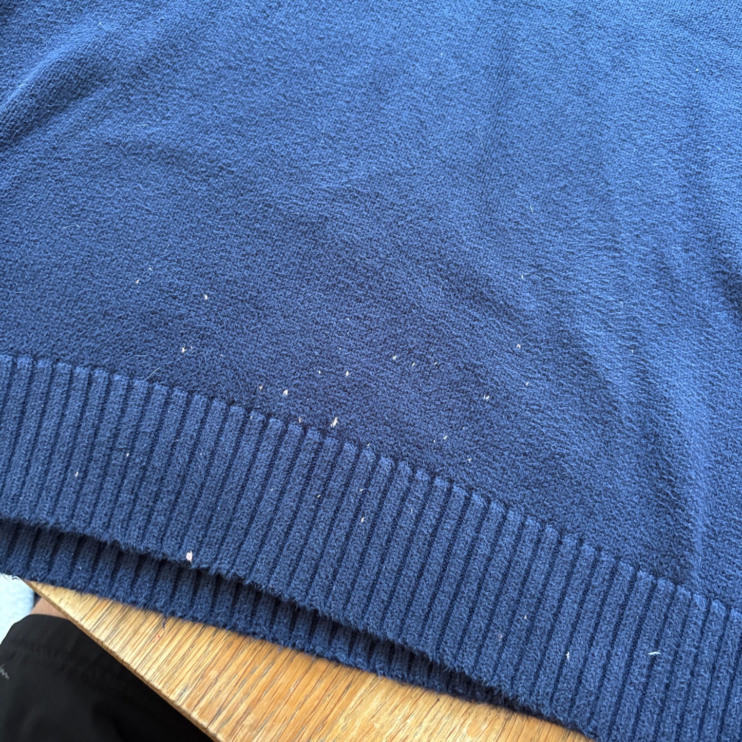 Vintage Ralph Lauren Navy Quarter Zip Knit Jumper - M