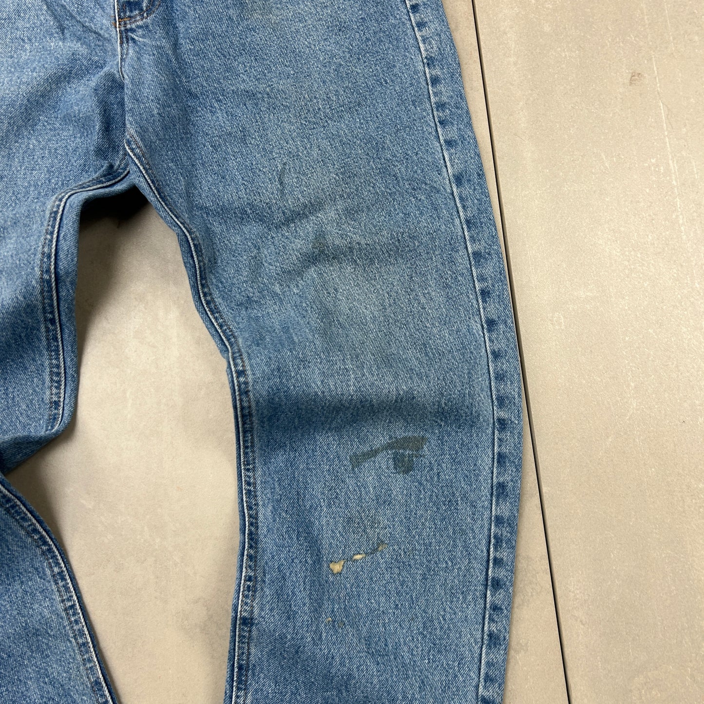 Vintage Carhartt Workwear Carpenter Baggy Blue Jeans - 33