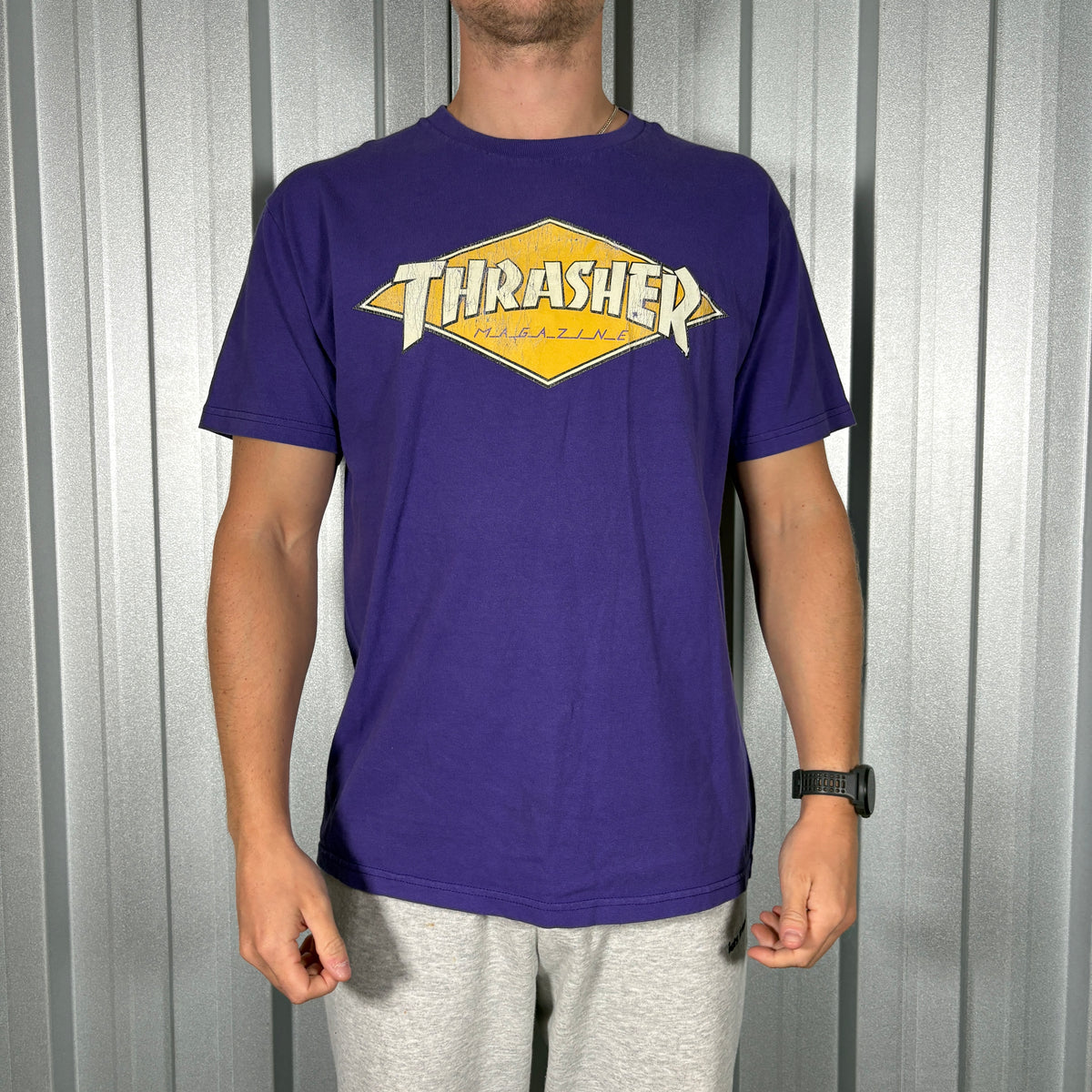 Thrasher Skate Purple Graphic T Shirt - S