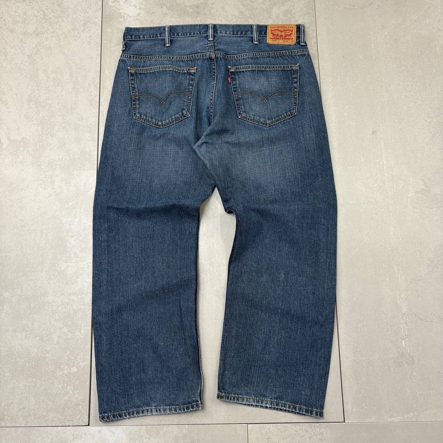 Vintage Levis 569 Baggy Blue Denim Jeans - 38