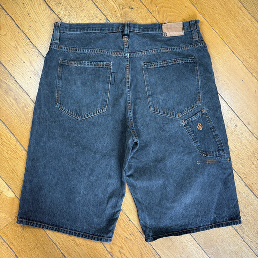 Vintage Rocawear Embroidered Hip Hop Black Baggy Shorts Jorts - 38