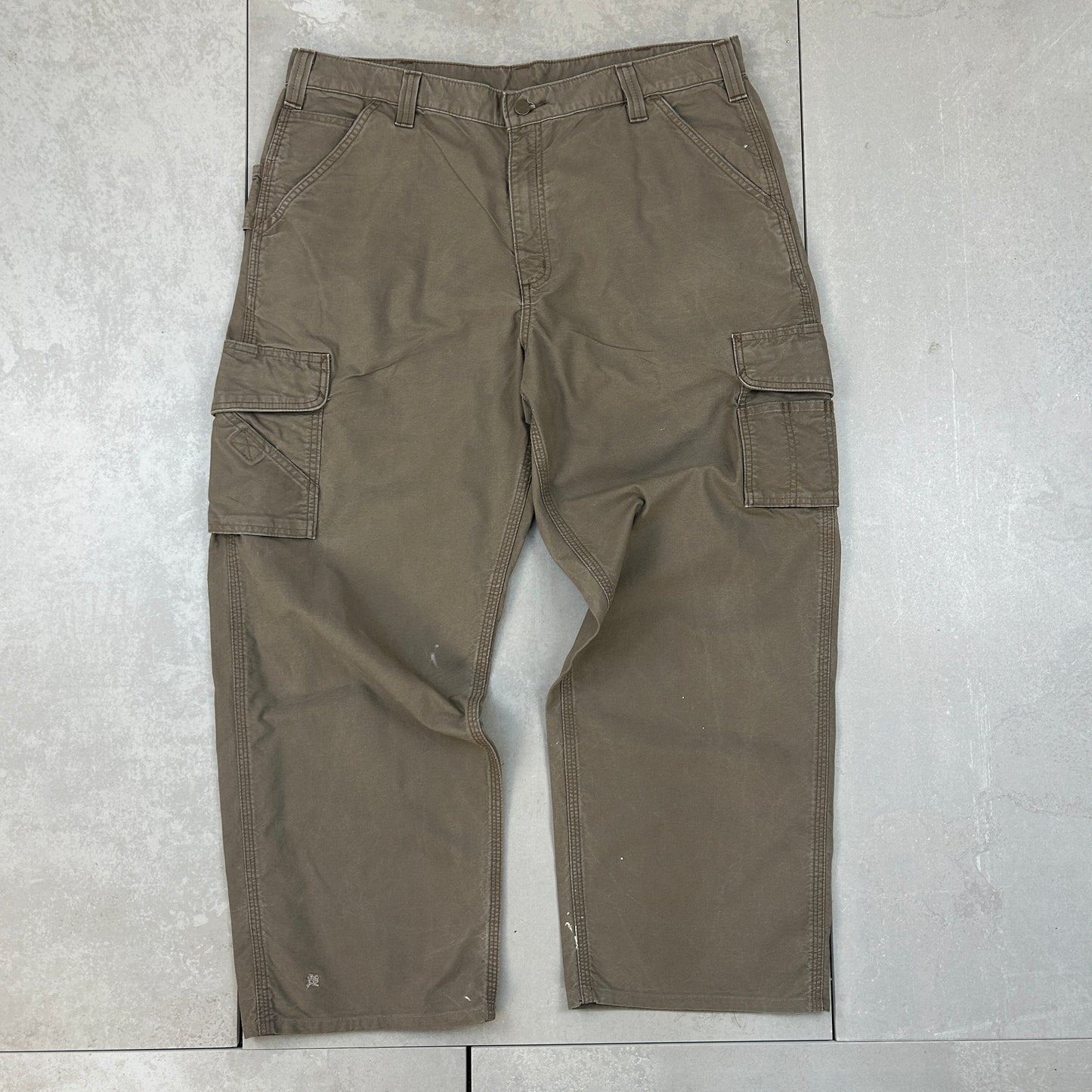 Vintage Carhartt Brown Workwear Carpenter Baggy Trousers - 38