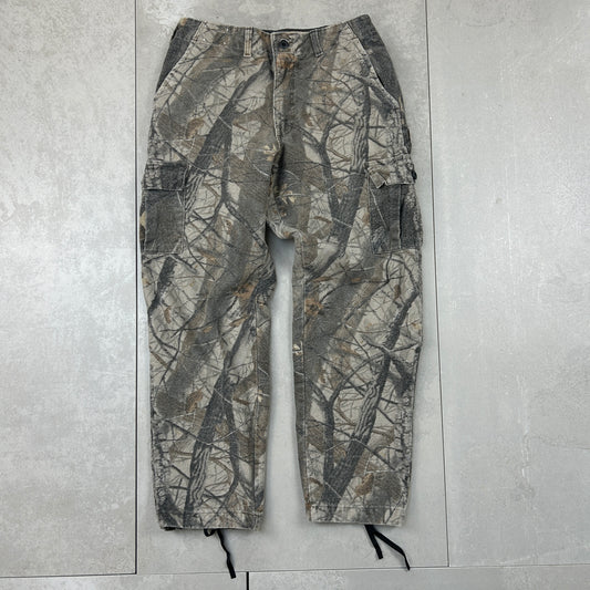 Vintage Real Tree Camo Baggy Khaki Cargo Workwear Hunting Trousers - 34 - 30