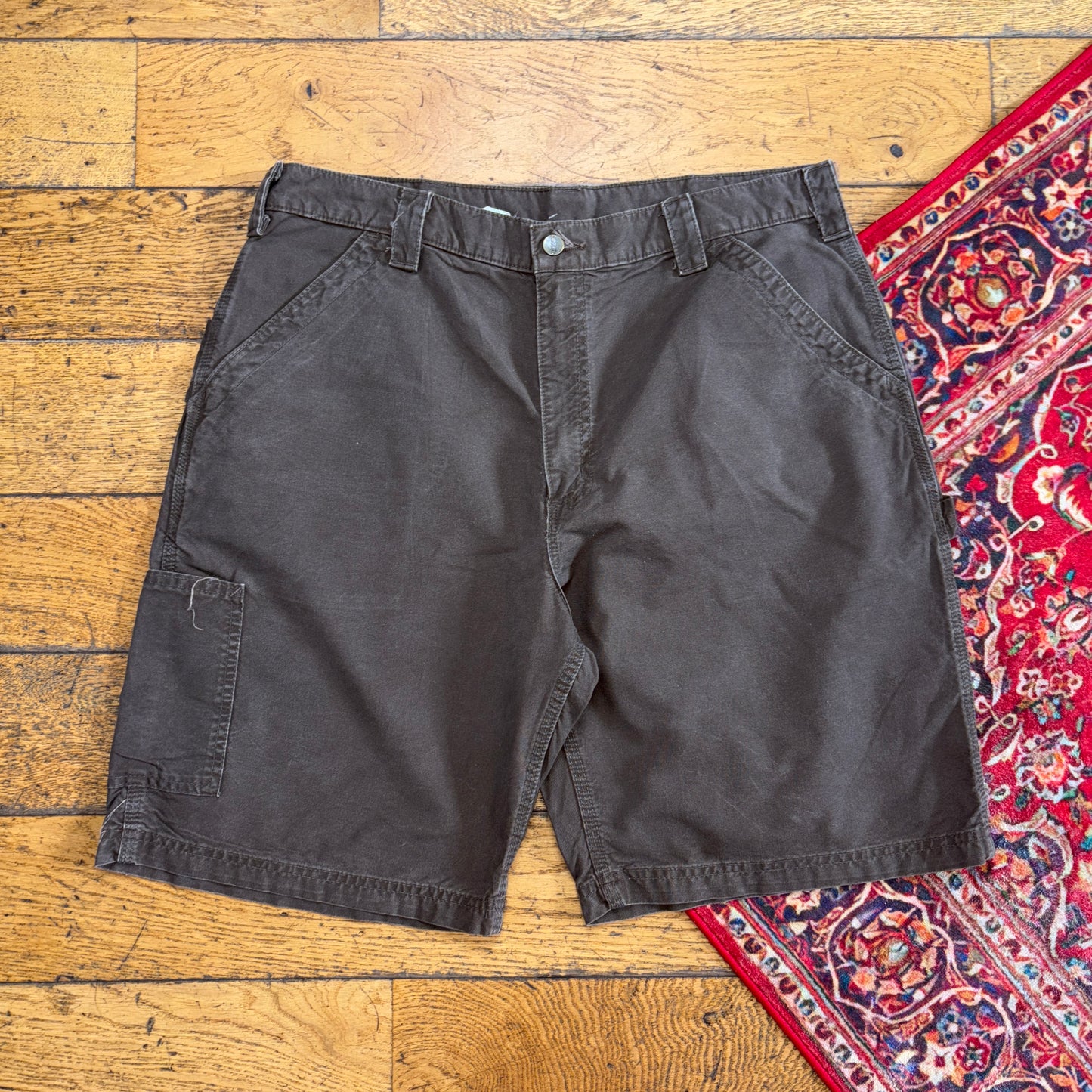 Vintage Carhartt Brown Workwear Baggy Carpenter Shorts - 38