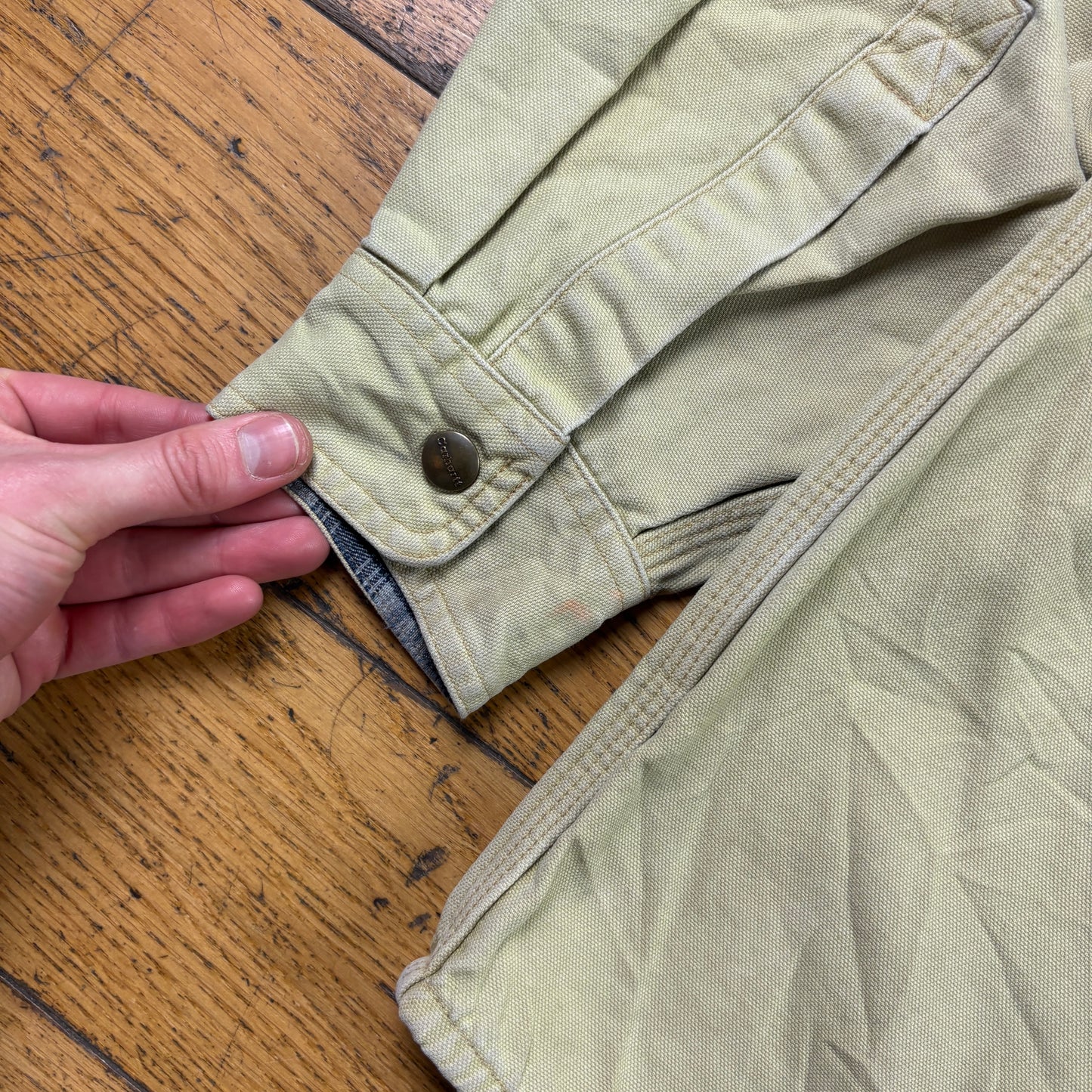 Vintage Carhartt Cream Chore Workwear Jacket - M