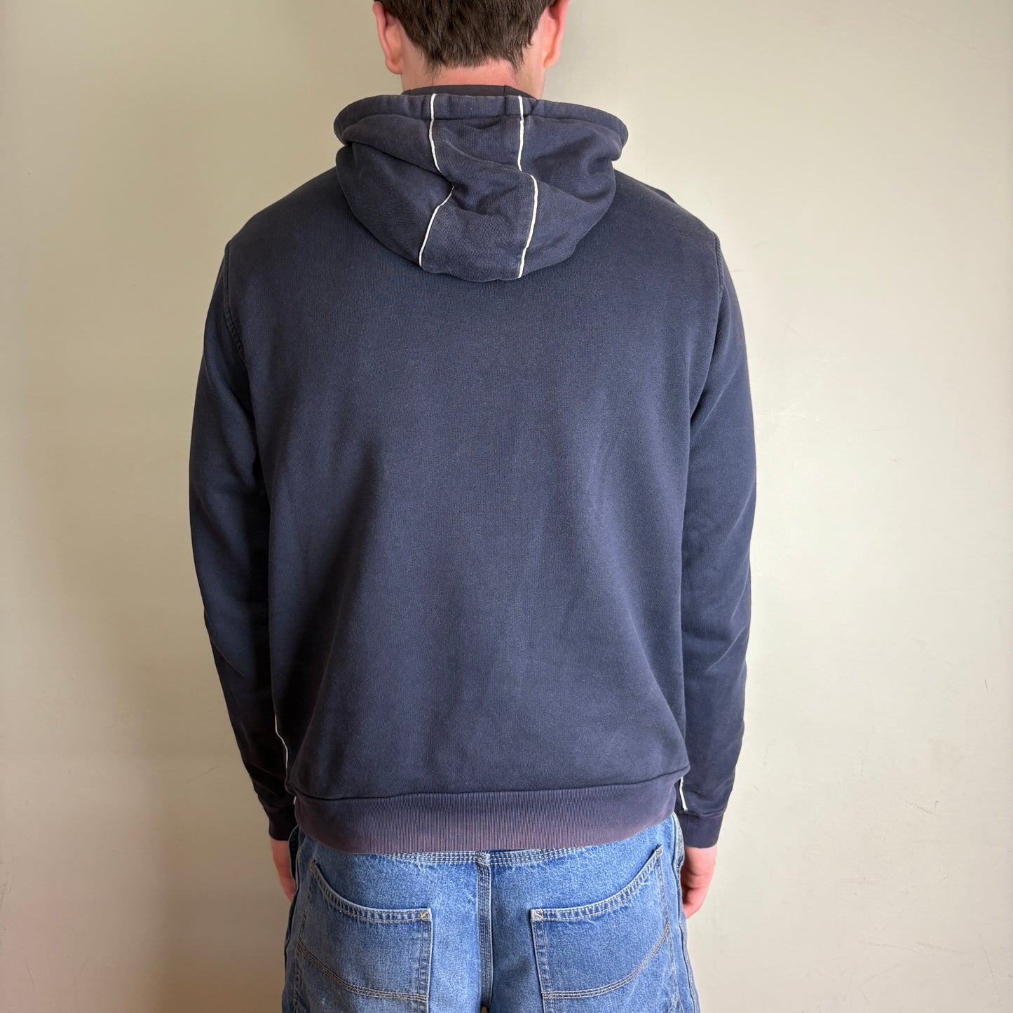Vintage Lacoste Embroidered Navy Hoodie Sweatshirt - S