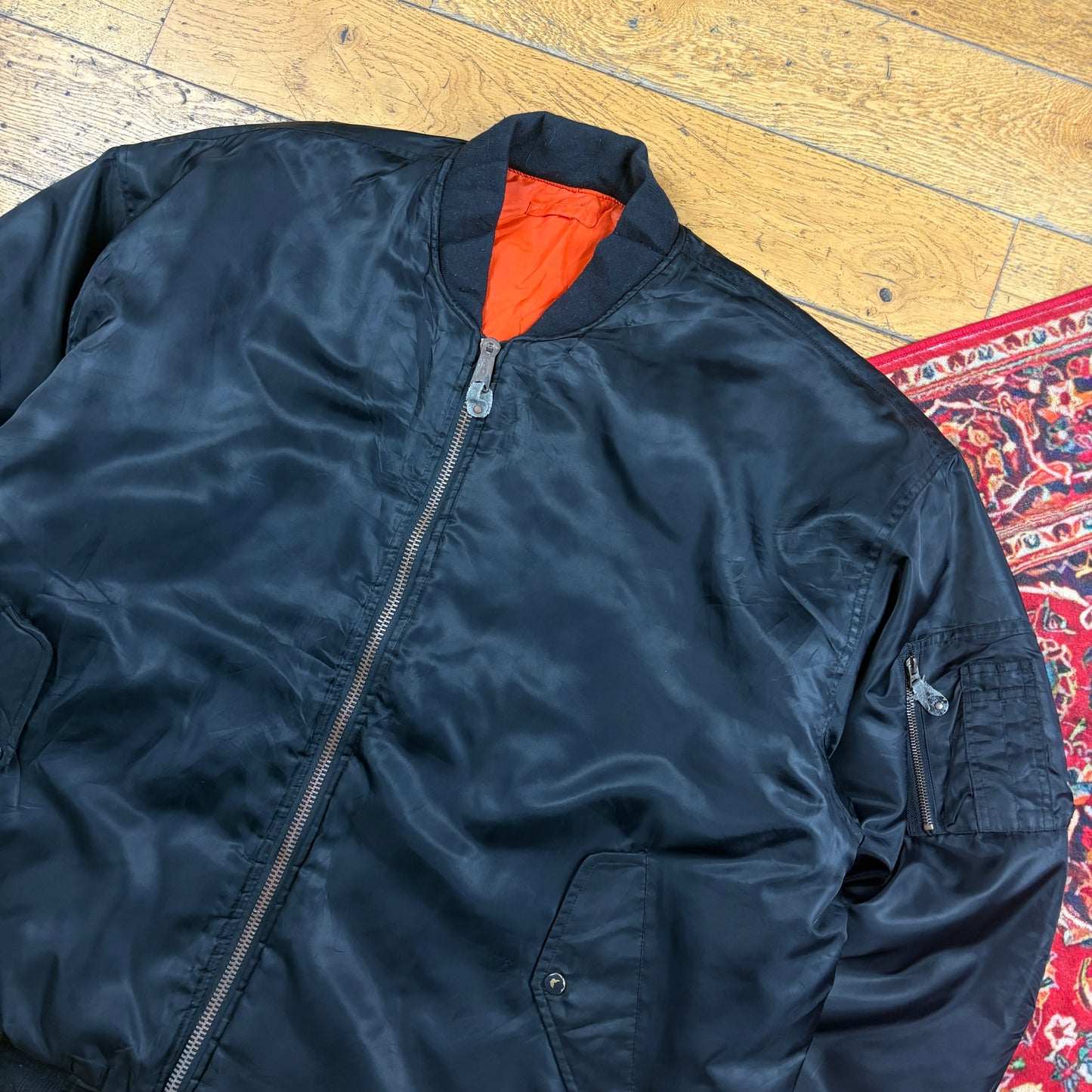 Vintage Black MA-1 Bomber Jacket - XXXL