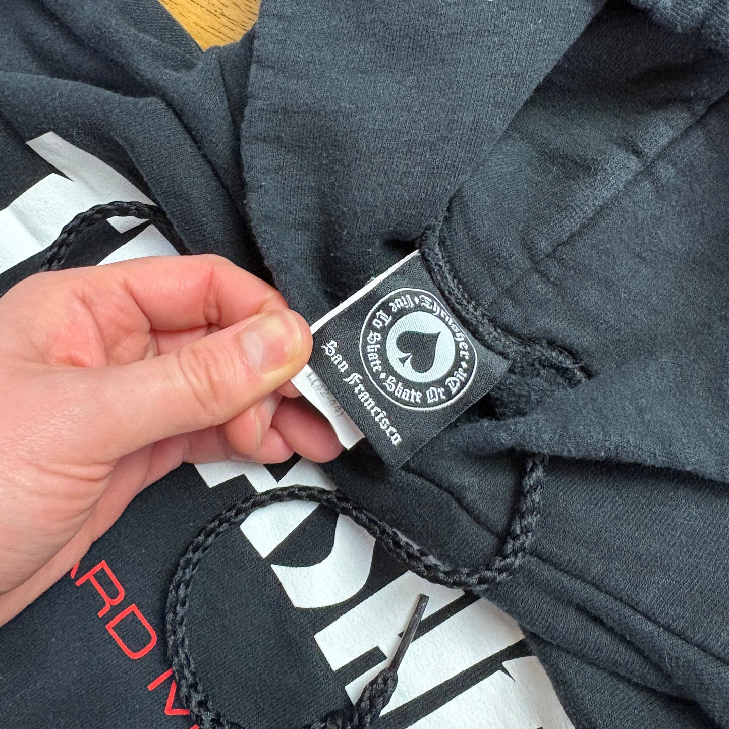 Vintage Thrasher Black Skate Hoodie Sweatshirt - XL