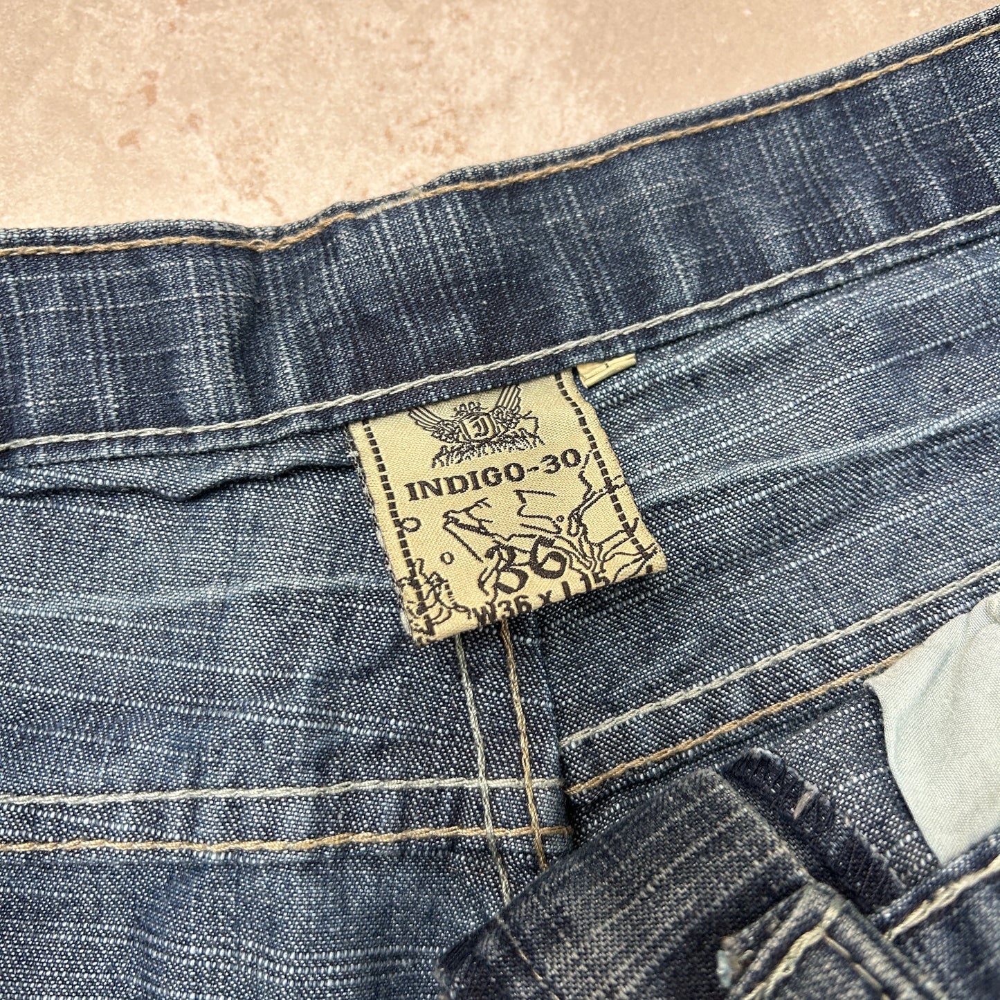 Vintage Embroidered Hip Hop Baggy Blue Shorts Jorts - 36