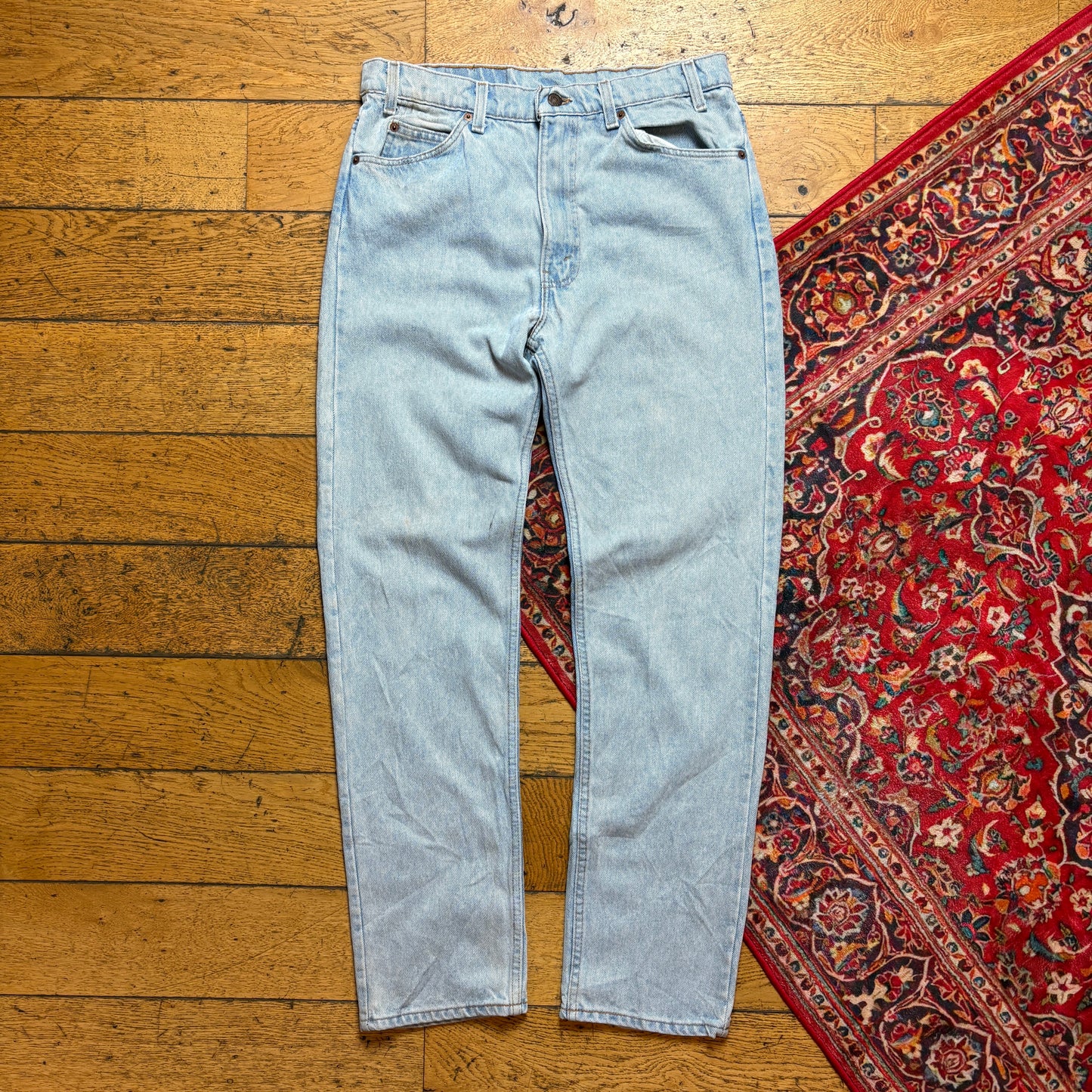 Vintage Levis 505 Orange Tab Straight Blue Denim Jeans - 34R