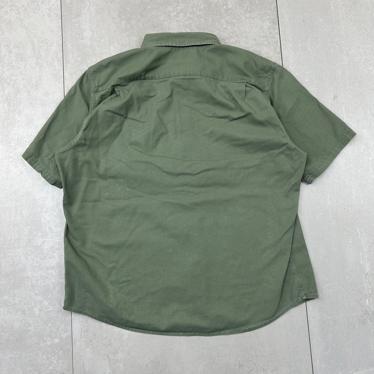 Vintage Wrangler Green Short Sleeve Workwear Shirt - XL