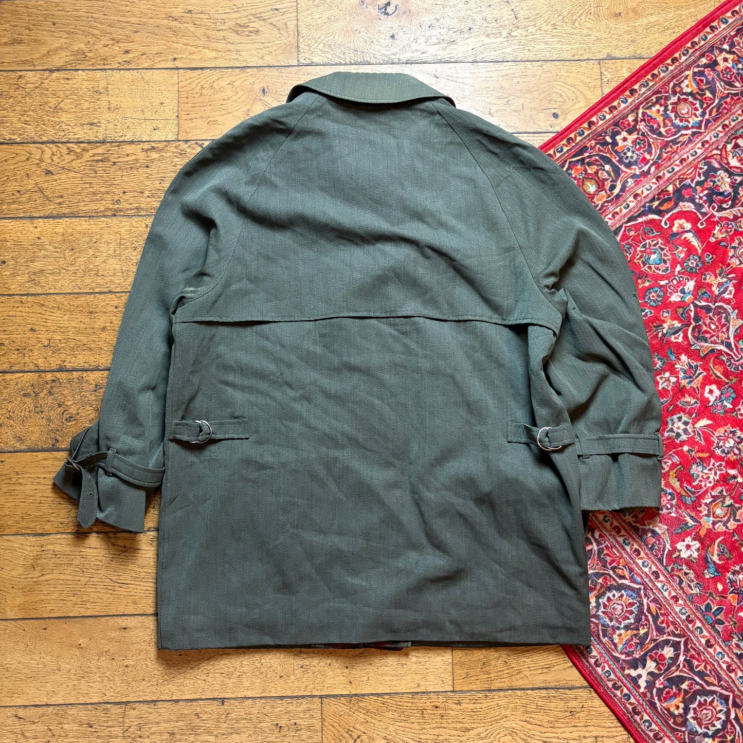 Vintage Aquascutum Green Mid Length Trench Jacket - XL