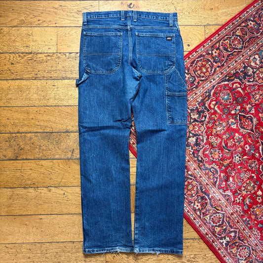 Vintage Dickies Workwear Carpenter Baggy Blue Jeans - 38L