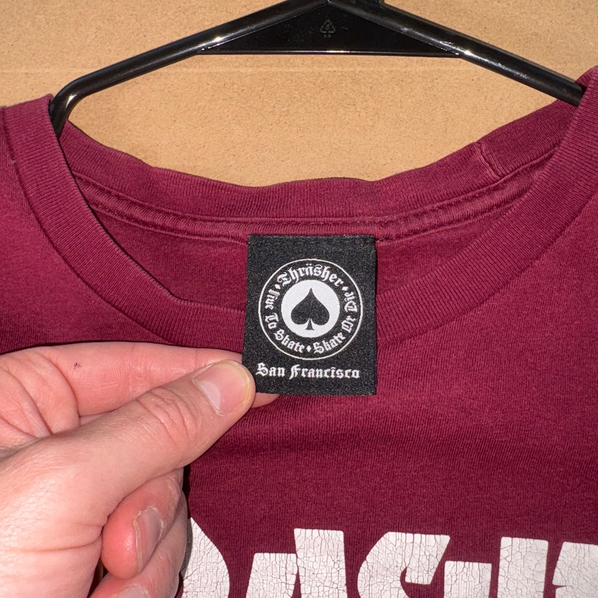 Thrasher Burgundy Skate Graphic T Shirt - XS