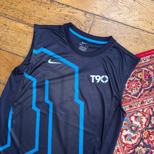 Vintage Nike T90 Womens Black Graphic Vest - S