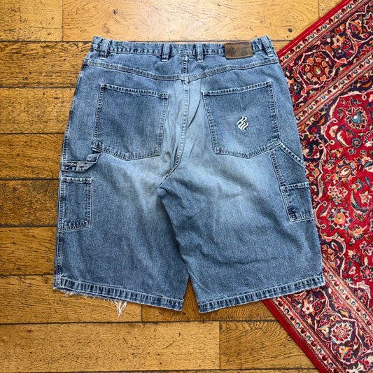 Vintage Rocawear Embroidered Hip Hop Blue Baggy Shorts Jorts - 38