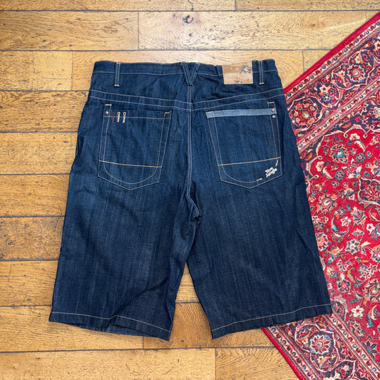Vintage Embroidered Hip Hop Baggy Blue Shorts Jorts - 44