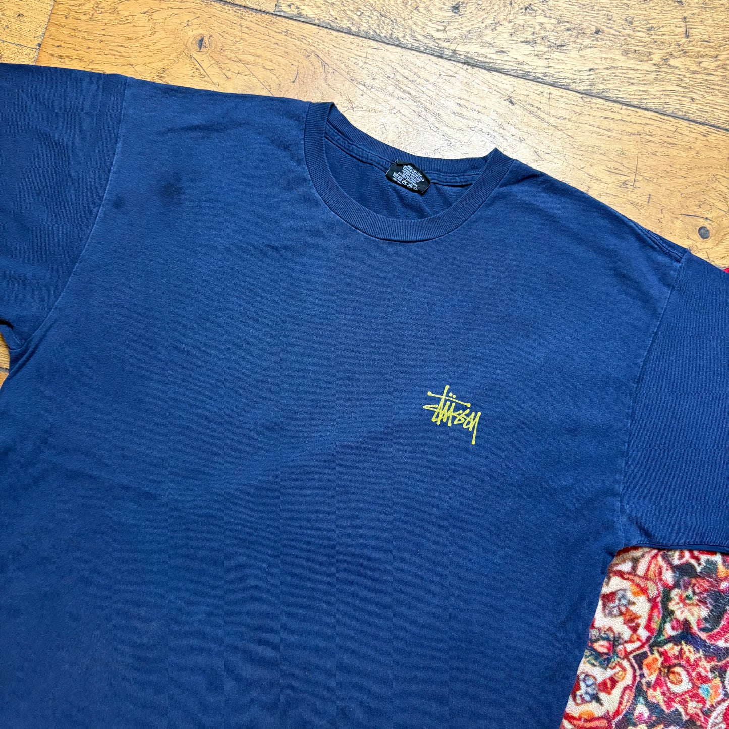Vintage Stussy Navy Graphic T-Shirt - M