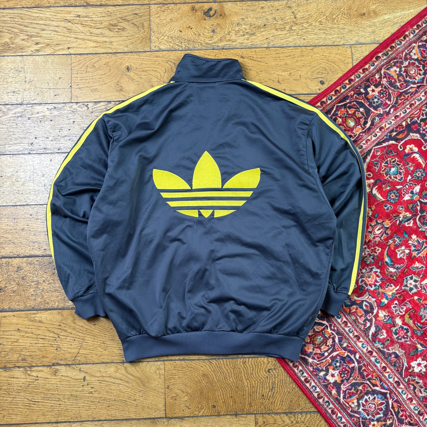 Vintage Adidas Grey Yellow Tracksuit Track Shell Windbreaker Jacket - L