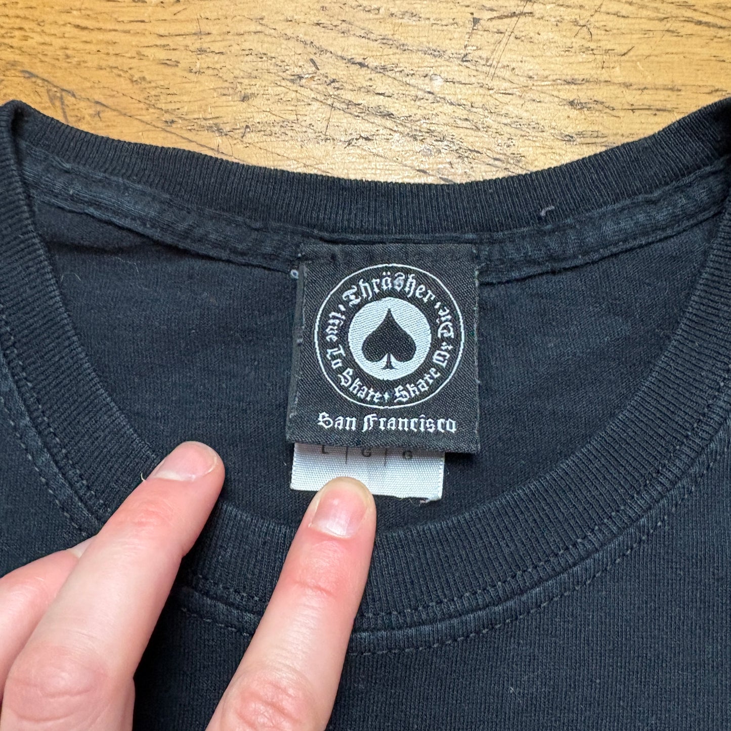 Vintage Thrasher Black Skate Graphic T-Shirt - M