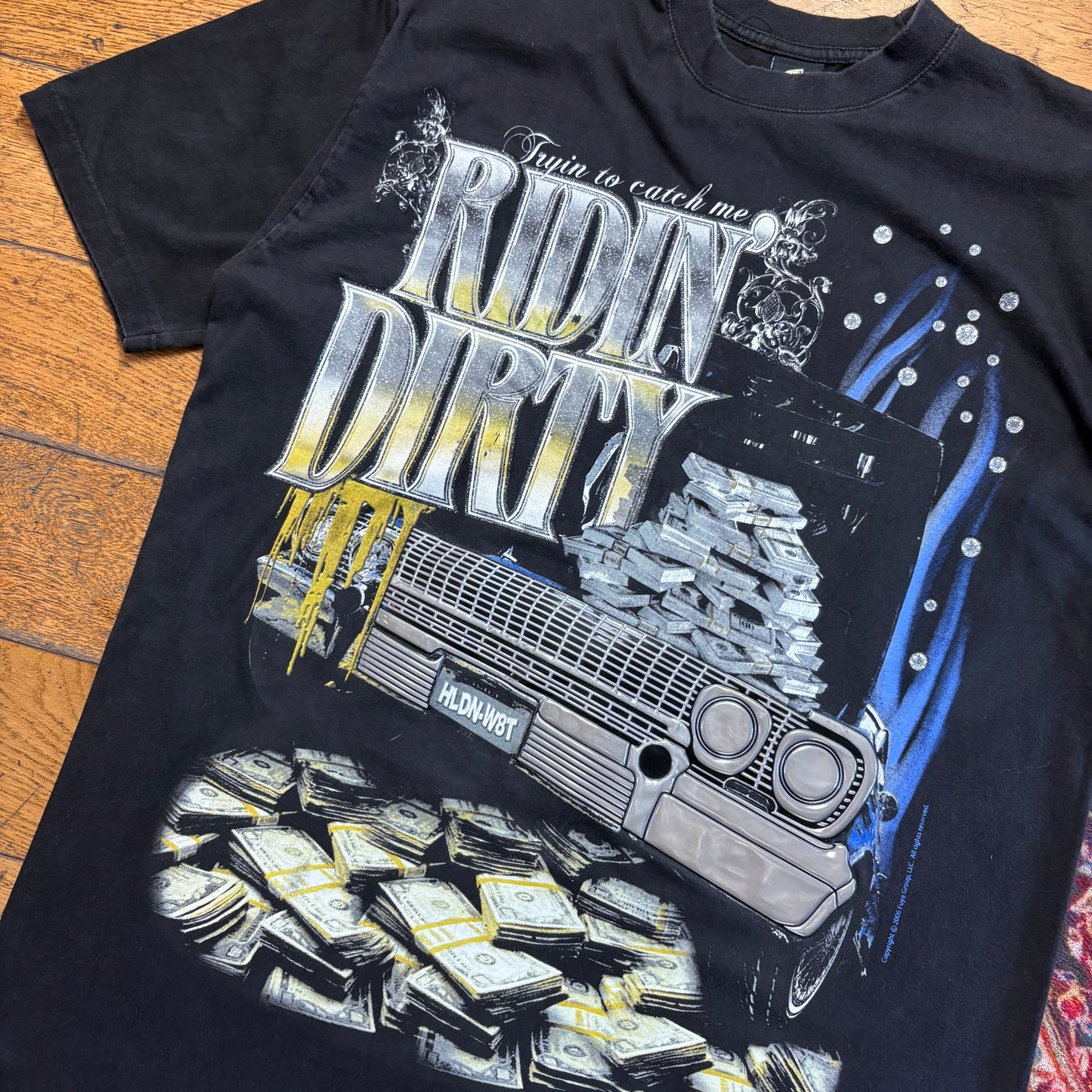 Vintage Fuya 2006 Black Hip Hop 3D Graphic T-Shirt - XL