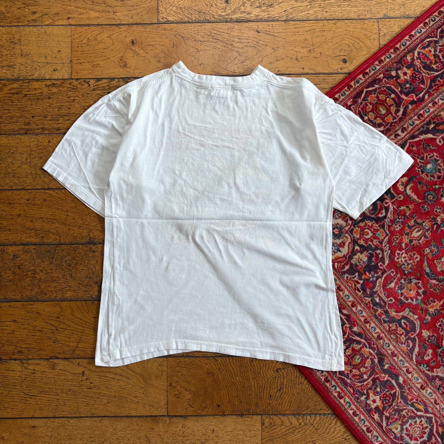 Vintage 90s Fishing Funny White Single Stitch Graphic T-Shirt - S