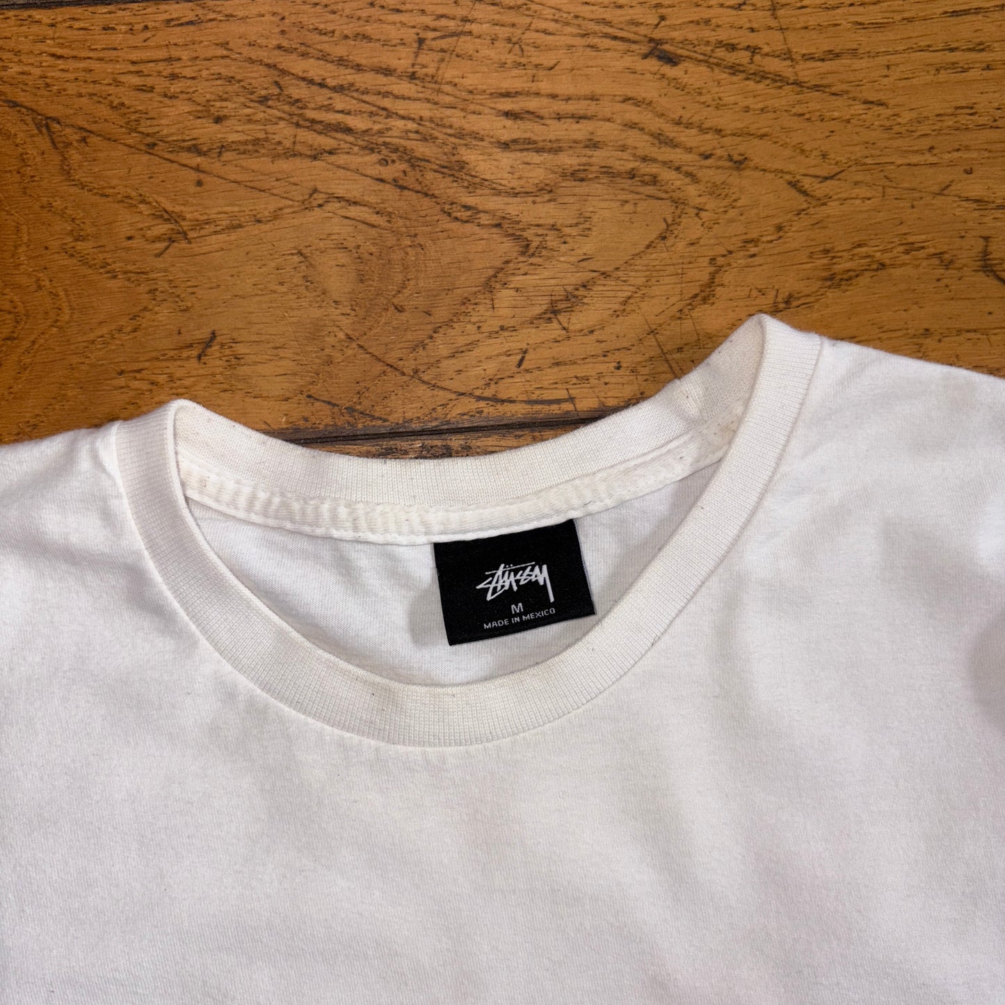 Vintage Stussy White Graphic T-Shirt - S