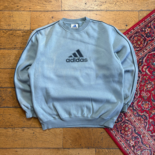 Vintage 90s Adidas Blue Embroidered Sweatshirt - XL