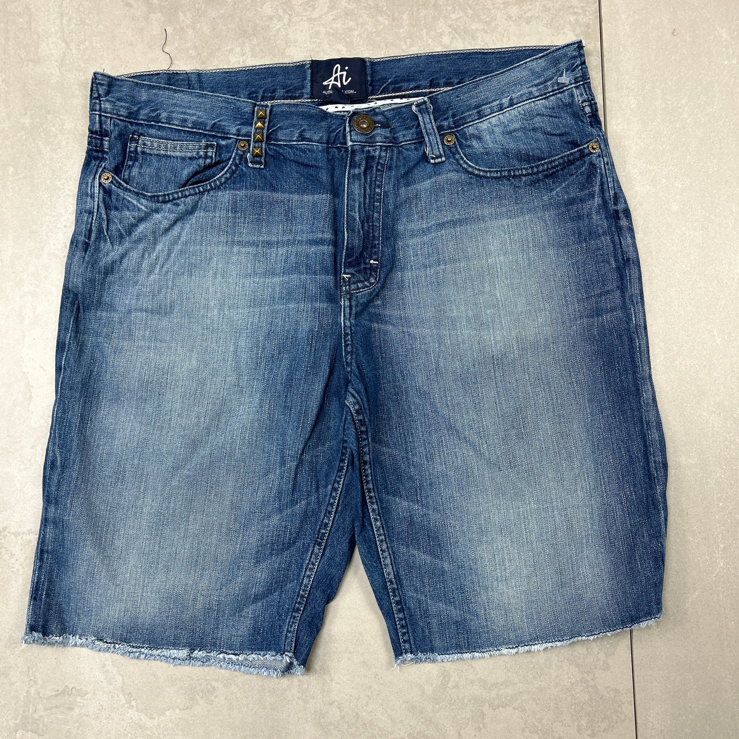 Vintage Blue Hip Hop Baggy Shorts Jorts - 36