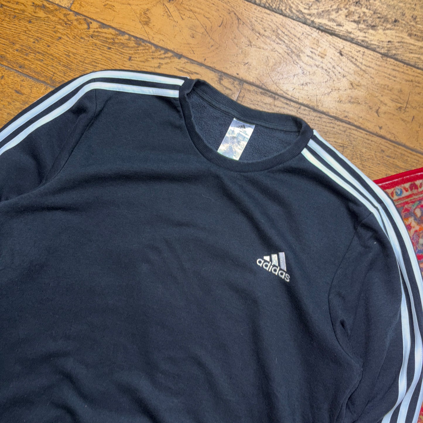 Vintage Adidas Black Embroidered Sweatshirt - L