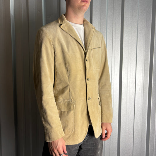 Vintage Ralph Lauren Cream Corduroy Suit Blazer Jacket - M