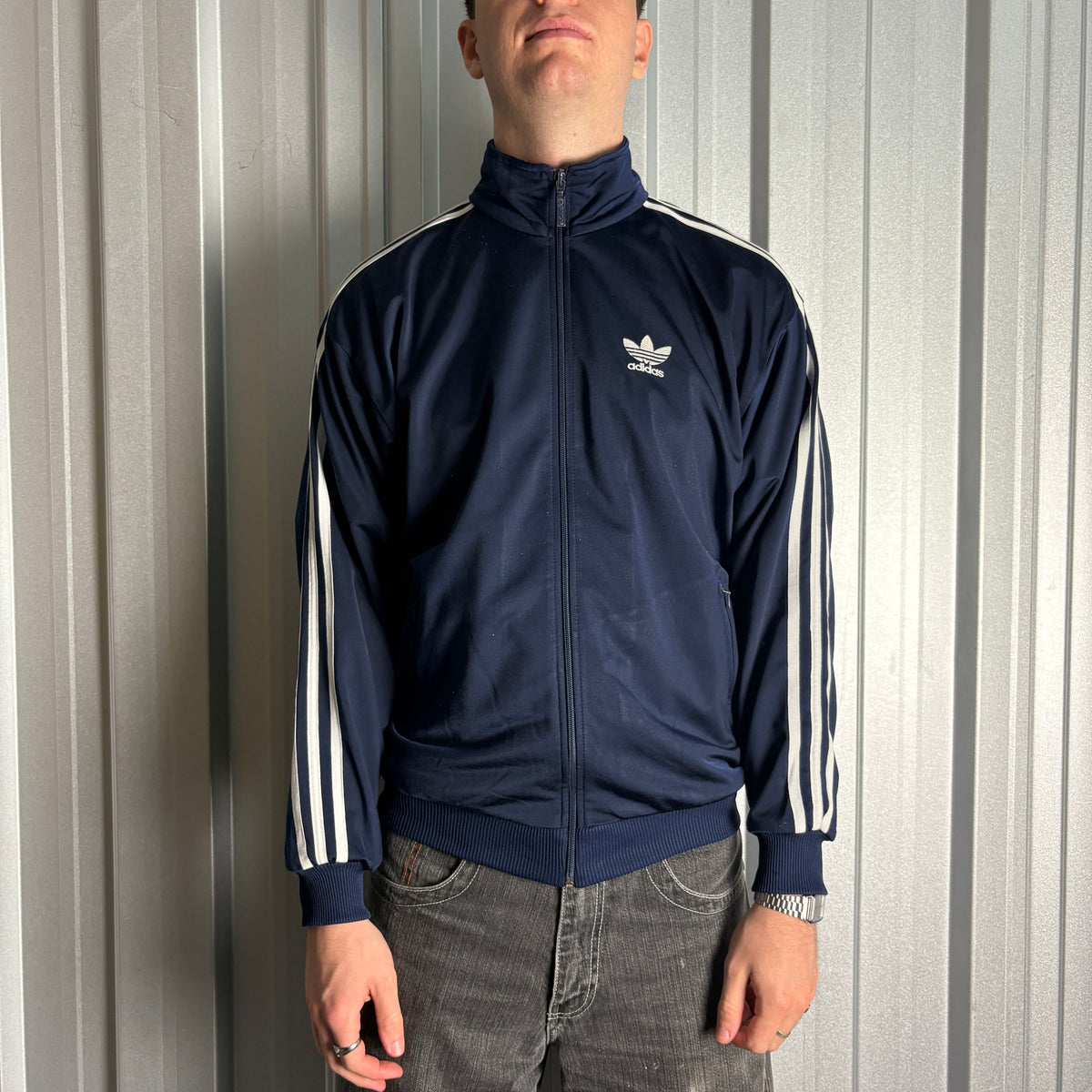 Vintage Adidas 90s Navy Tracksuit Track Jacket - S