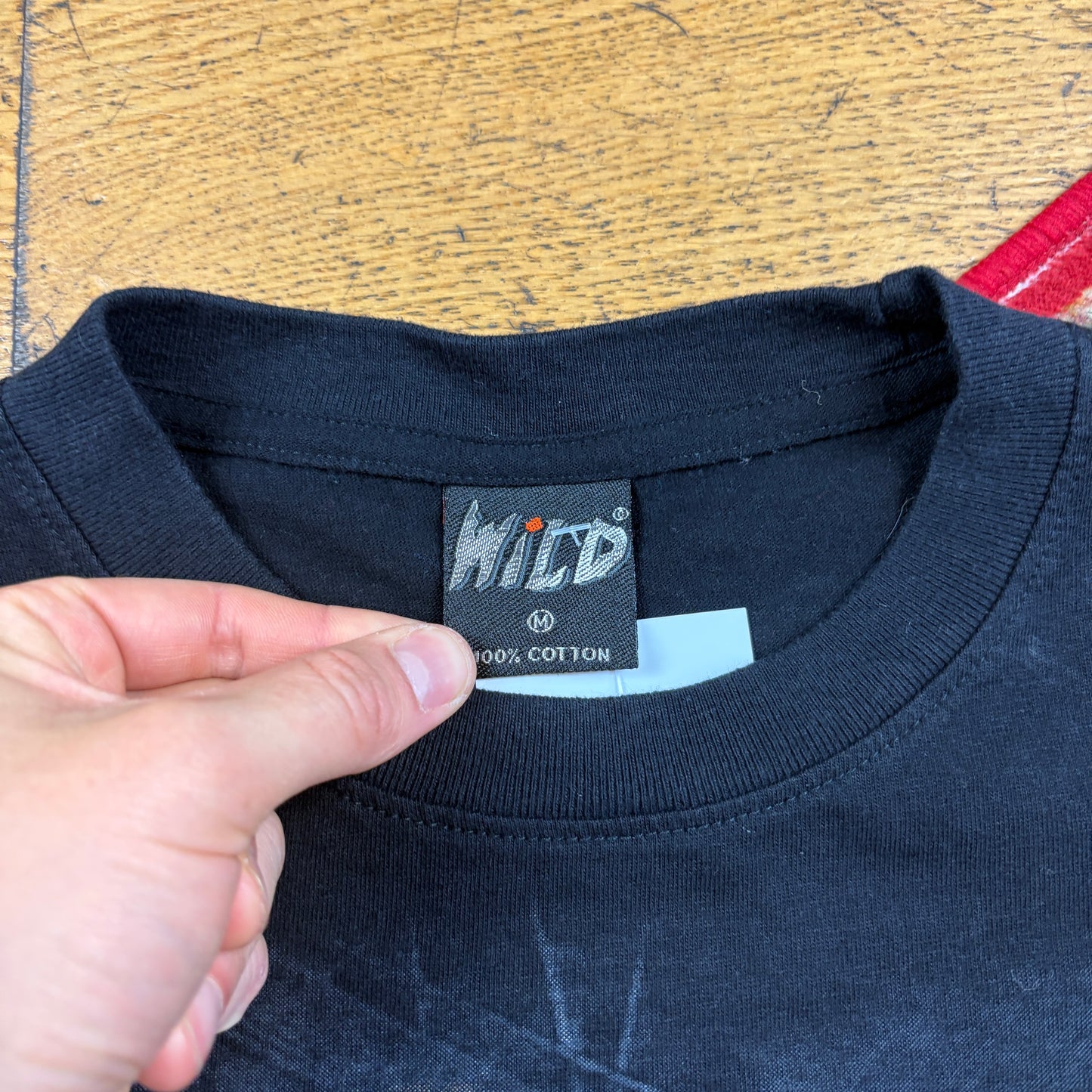 Vintage Wild Funny Skull Cowboy Black Graphic T-Shirt - S