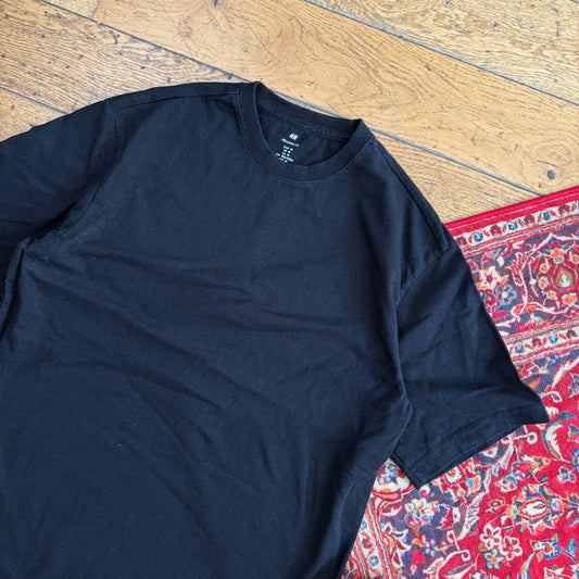 H&M Heavyweight Boxy Black T-Shirt - M