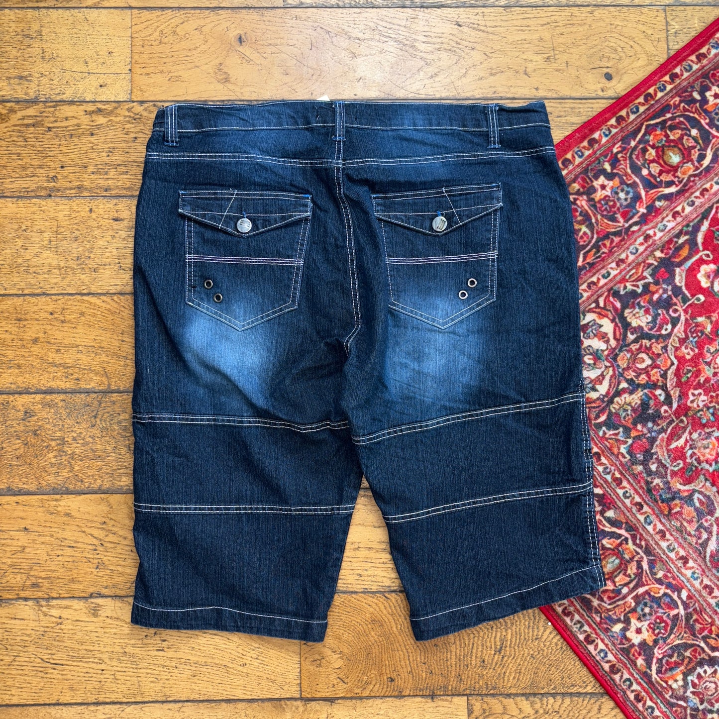 Vintage Hip Hop Baggy Blue Shorts Jorts - 40